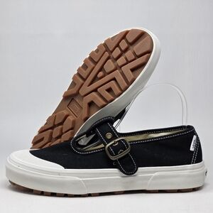 Vans Style 93 Mary Jane Black Slip-Ons Shoes Womens Sz 8.5 White Lug Outsole New